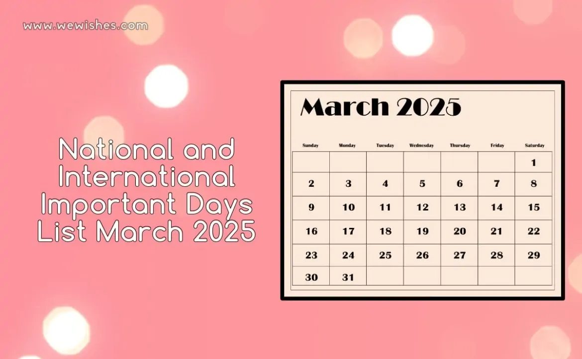 National and International Important Days List March 2025