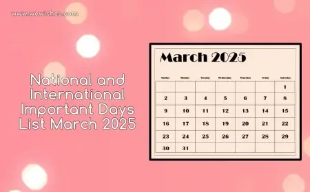 National and International Important Days List March 2025