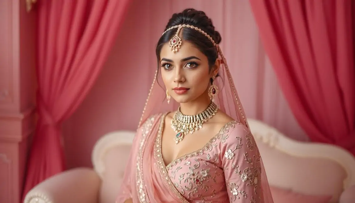 Delicate Pink Lehenga with Pretty Thread Work