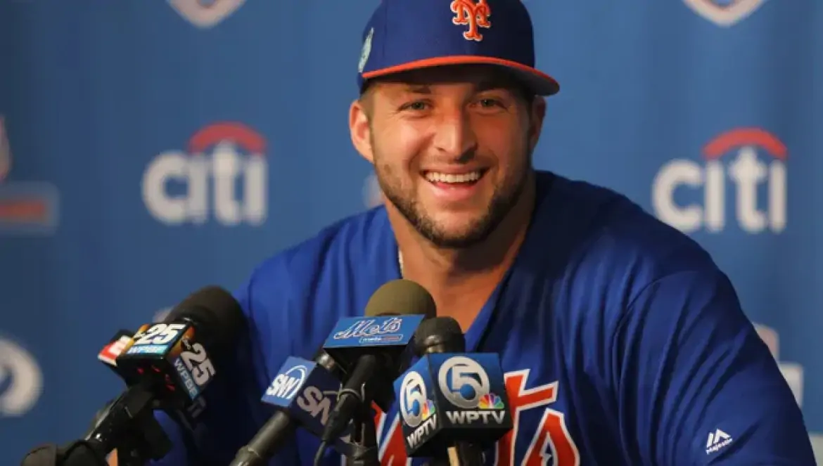 Pictures of an American-based former football player and current baseball player “Tim Tebow”