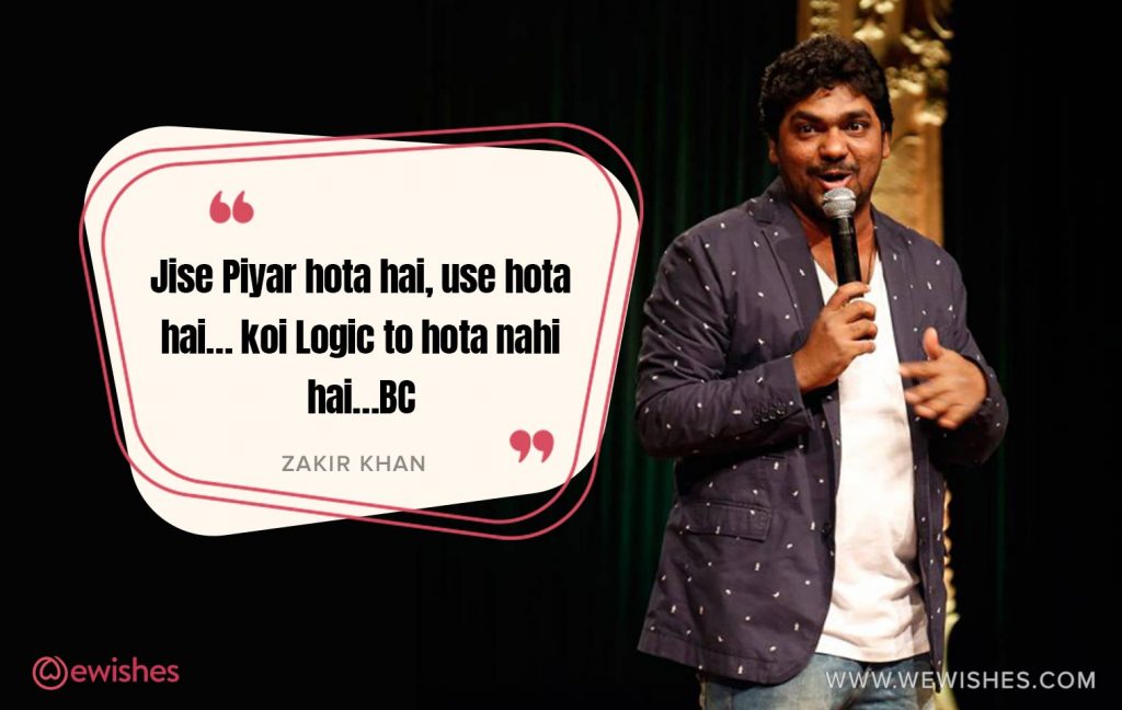 Zakir Khan Quotes on Love