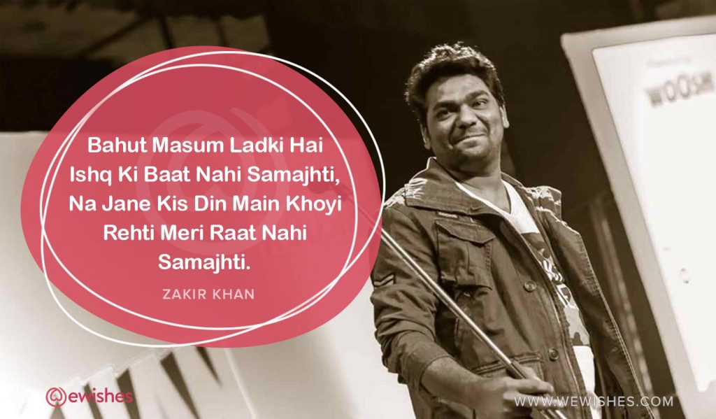 Zakir khan Shayari on love