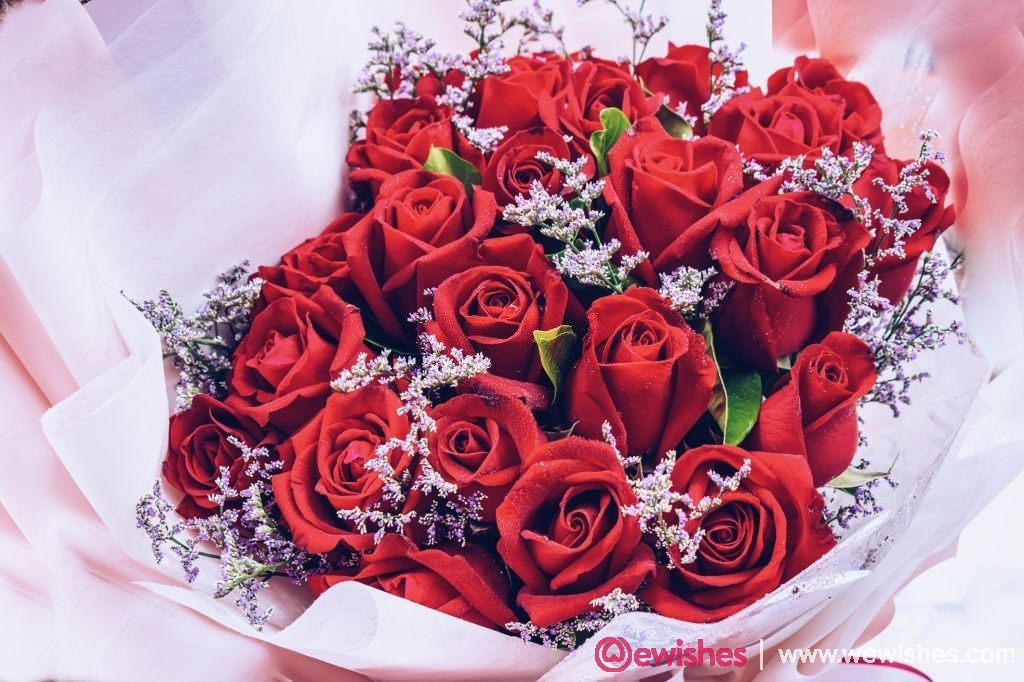 Close-Up of Red Roses Bouquet, Bangkok Province, Thailand, Asia