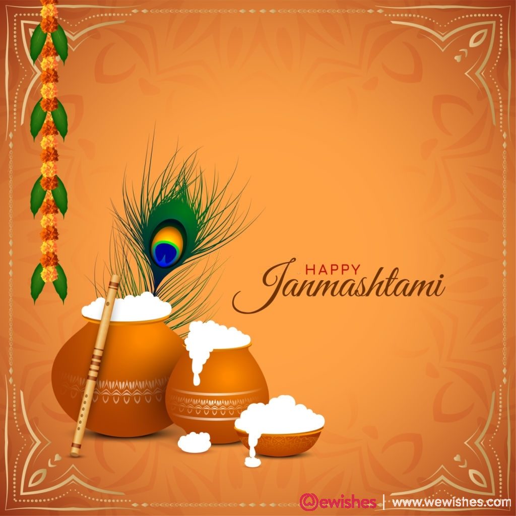 Religious Happy Janmashtami festival background 