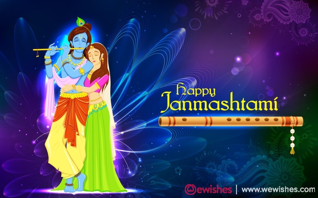 hindu goddess Radha and Lord Krishna on Janmashtami