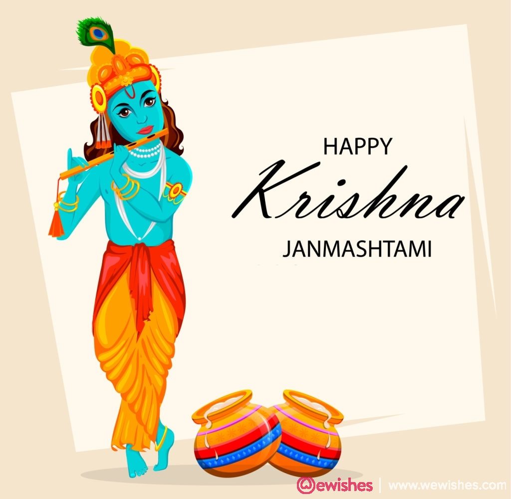 Happy Krishna Janmashtami greeting card