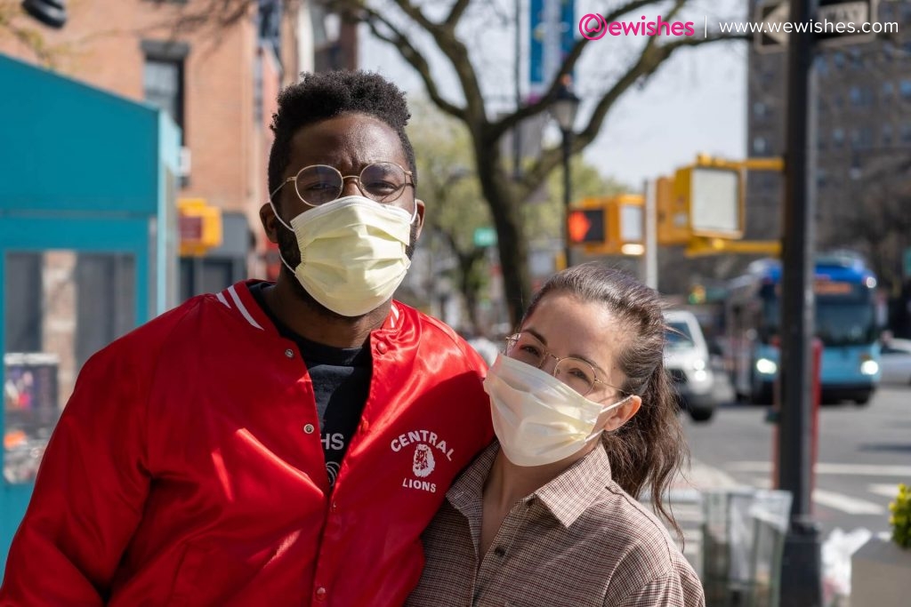 Man and Woman Wearing Face Mask