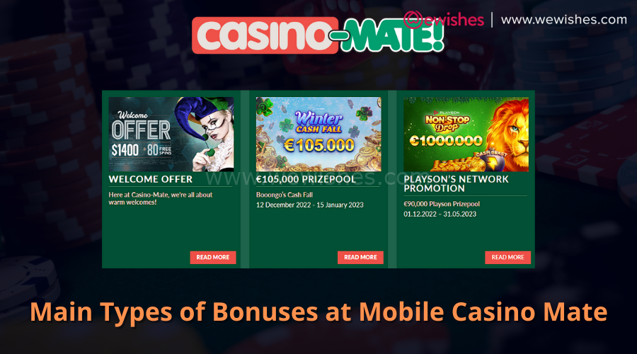 Main Types of Bonuses at Mobile Casino Mate