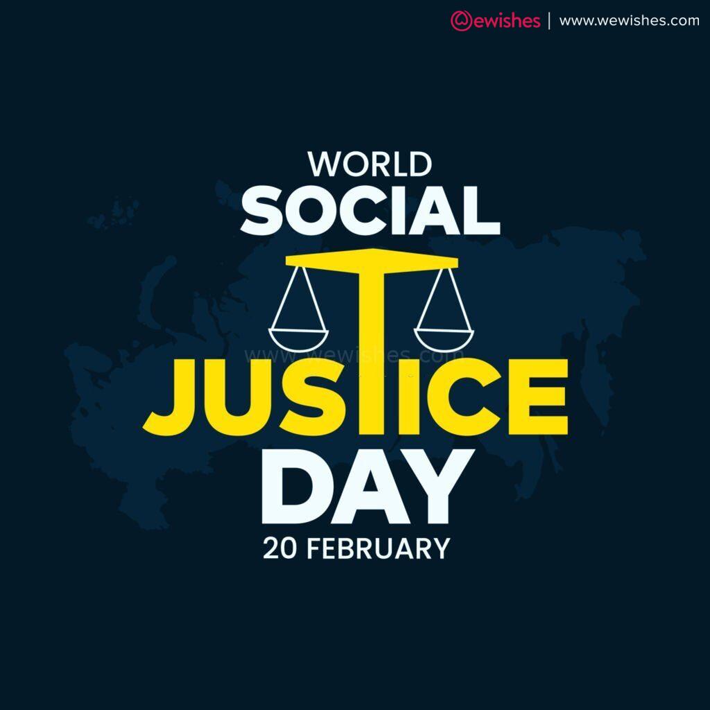 World day of social justice vector lettering illustration template