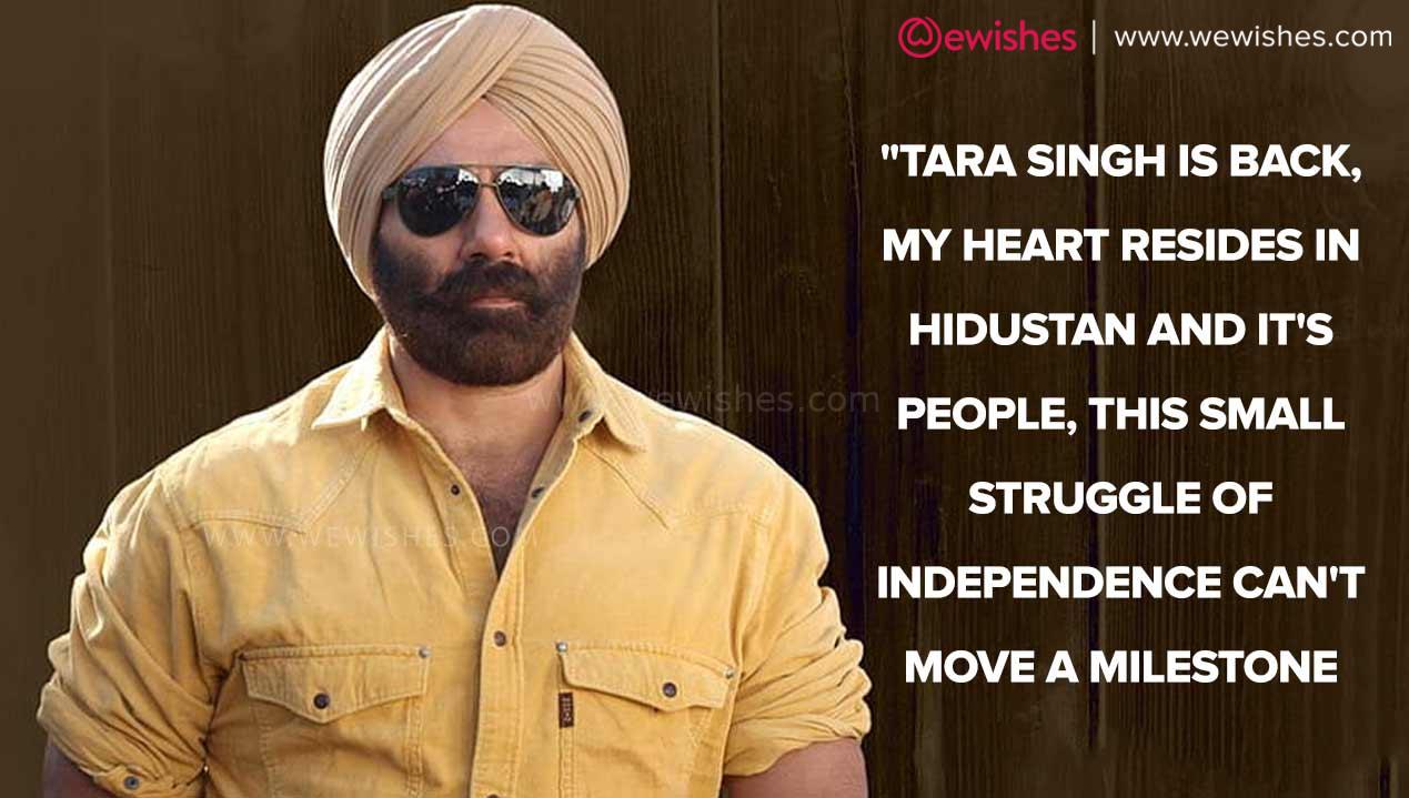 Inspirational love quotes by Sunny Deol in Gadar 2